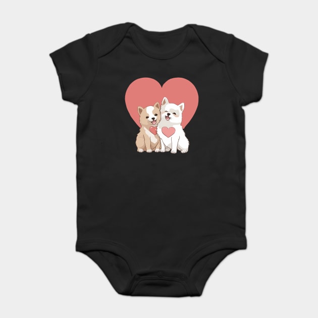 american akita puppy Baby Bodysuit by animegirlnft